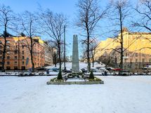 Alueella on kivasti puistoalueita.