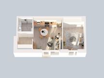 3D-pohjakuva asunnosta B38 .