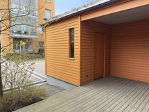 Oma takaterassi, missä varastotila