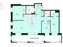 Kodin pohjapiirros (4h+kt, 85,5 m²)