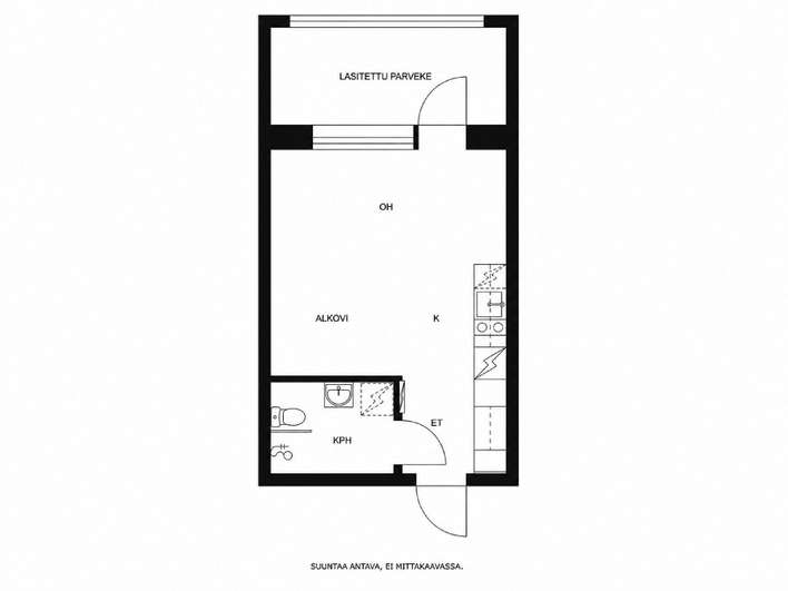 Kerrostalo, 1h+k+kph+las. parv, 26,5 m², Finnoo – pohled 2