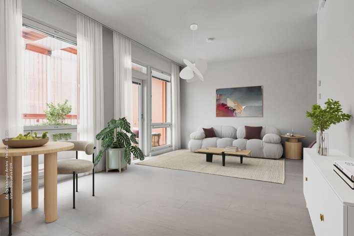 Kerrostalo, 1h+kt, 38 m², Jätkäsaari, Helsinki