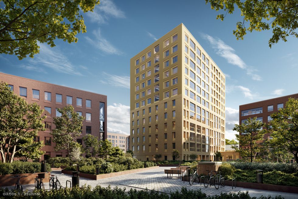 Visualisointikuva sisäpihalta.