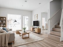 Olohuonee ja alakerran toinen makuuhuone