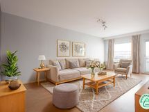 Valoisa olohuone - Digi-stailattu