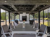 Glazed outdoor kitchen and barbecue pavilion
