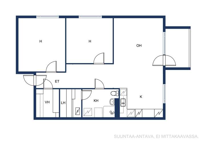 Kerrostalo, 3h+k+s+las.p, 79 m², Suorama - Näkymä 2