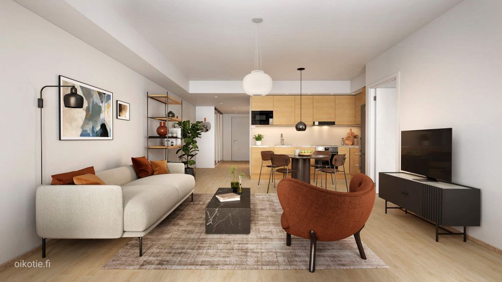 Visualisointi Renatan kodista B 30, 3h+kt, 64,5 m²