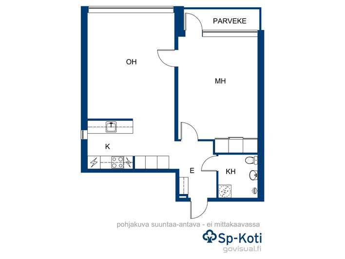 Kerrostalo, 2 h, kk, p, 50 m², Keskusta - Näkymä 4