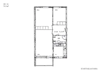 Kerrostalo, 3H+K, 71,5 m², Kannelmäki - View 3
