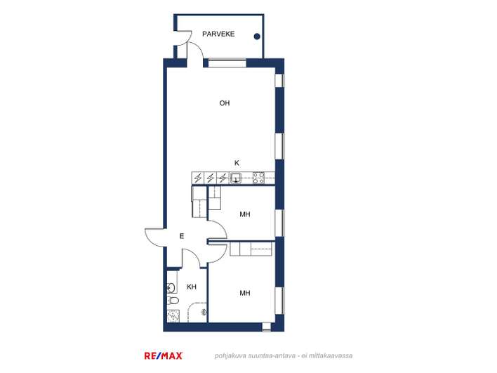 Kerrostalo, 3h+k+ kph+parv., 60 m², Viertola – pohled 2