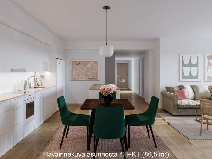 Kerrostalo, 4H+KT, 86,5 m², Herttoniemi