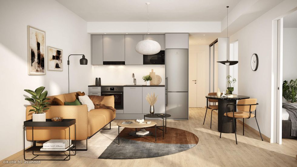 Visualisointikuva Renatan asunnosta C 40, C 45, C 52, C 57, C 62, C 67 ja C 71, 2h+kt, 37 m²