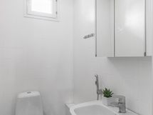 Wc:n kalusteet on uusittu ja pinnat maalattu v. 2022.