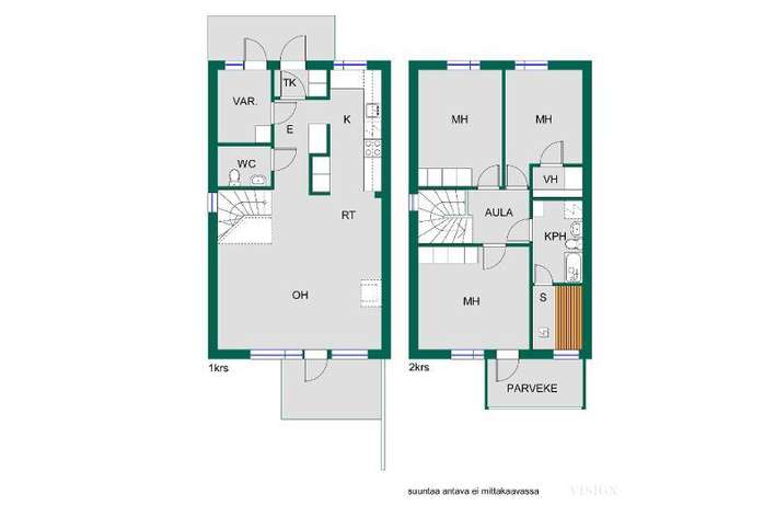Paritalo, 4h, k, ruokailutila, sauna/kph/wc, vh, erill.wc, varasto, parveke, piha-alue, 107 m², Lippajärvi – pohled 2