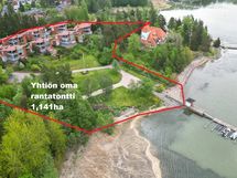 Yhtiön tontti hahmoteltu lännestä