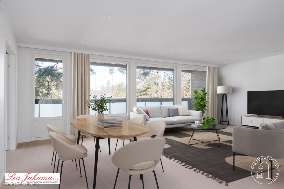 Olohuone virtuaalisisustettu