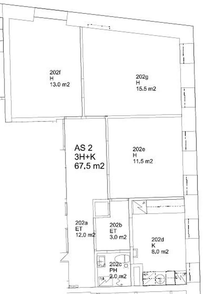 Kerrostalo, 3h, k, kph, 67,5 m², Keskusta, Rovaniemi