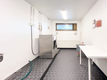 Taloyhtiön pesutupa.