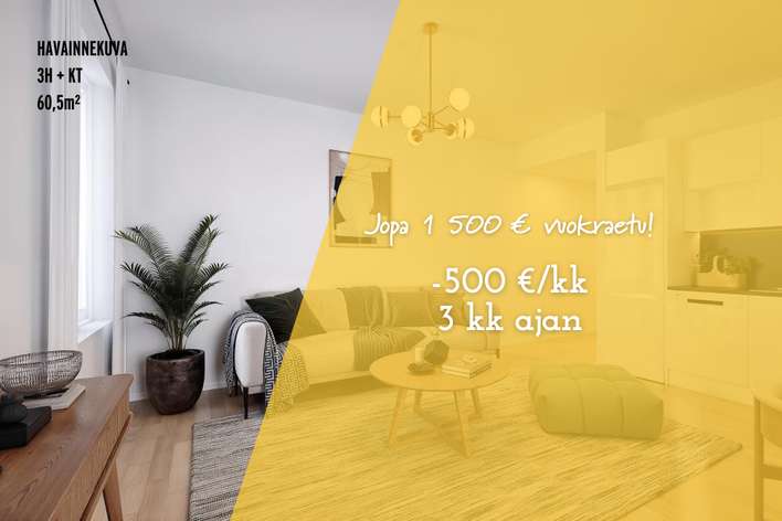 Kerrostalo, 3h+kt, 60,5 m², Laajasalo, Helsinki