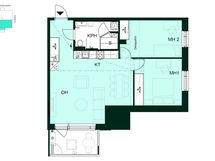 Kodin pohjapiirros (3h+kt+s, 69,5 m²)