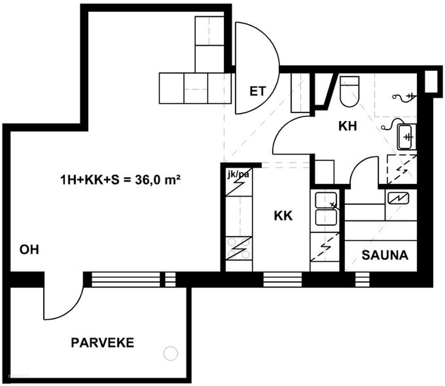 36 m² Maikkulanraitti 2 ja Kangaskontiontie 1, 90240 Oulu Kerrostalo ...