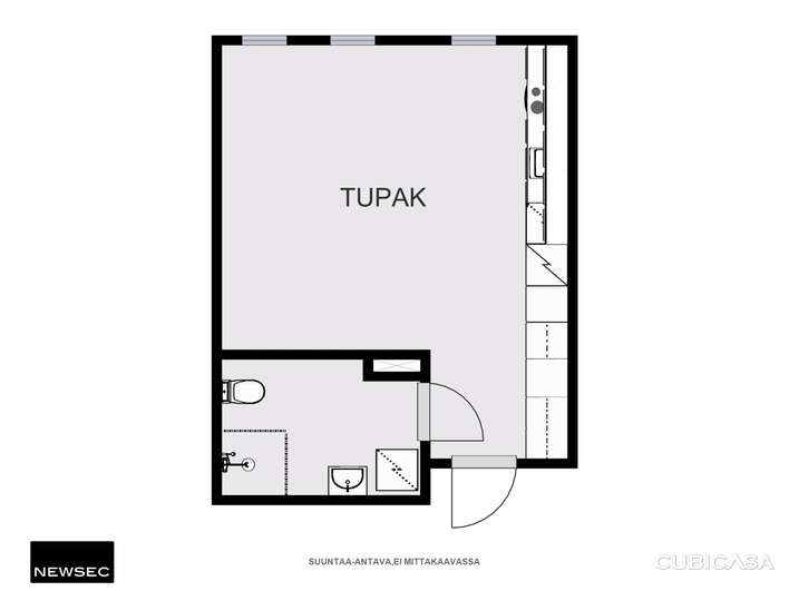 Kerrostalo, 1h+tk+parvi, 30 m², Keskusta - Näkymä 2