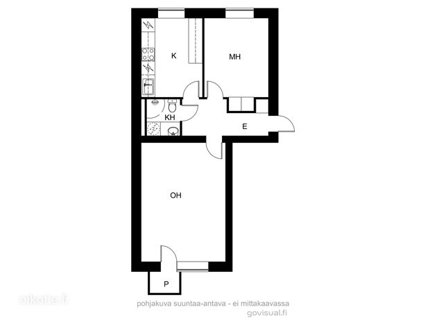 Kerrostalo, 2h, k, kylpyhuone + parveke, 47 m², Vallila - Näkymä 2