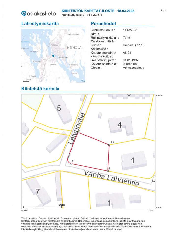 Tontti, 1 885 m², Sepänniemi, Heinola