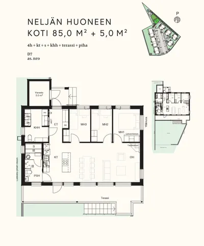 Erillistalo, 5h,  k,  kph,  s,  terassi, 85/90 m², Kurttila - Vue 2