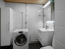 Pesukoneelle hyvin tilaa.