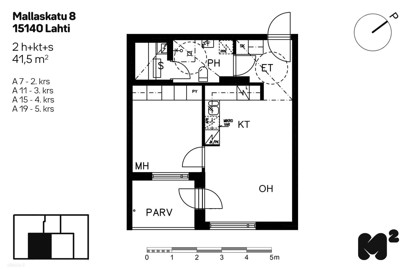 Kerrostalo, 2H+KT+S, 41,5 m², Keski-Lahti - More