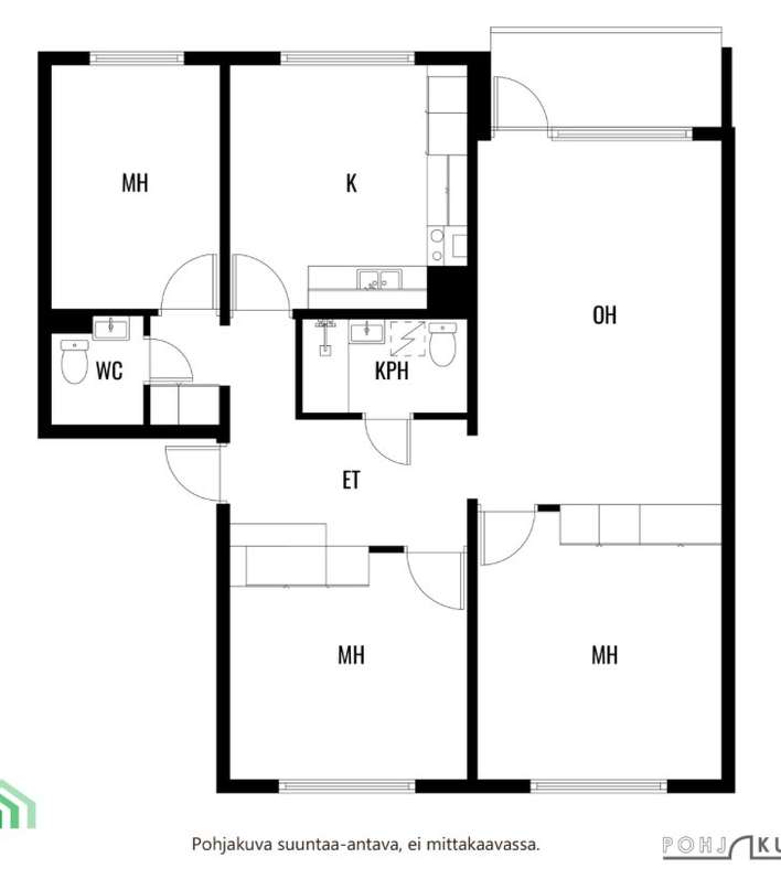 Kerrostalo, 4h, k, 86 m², Mäntynummi, Lohja