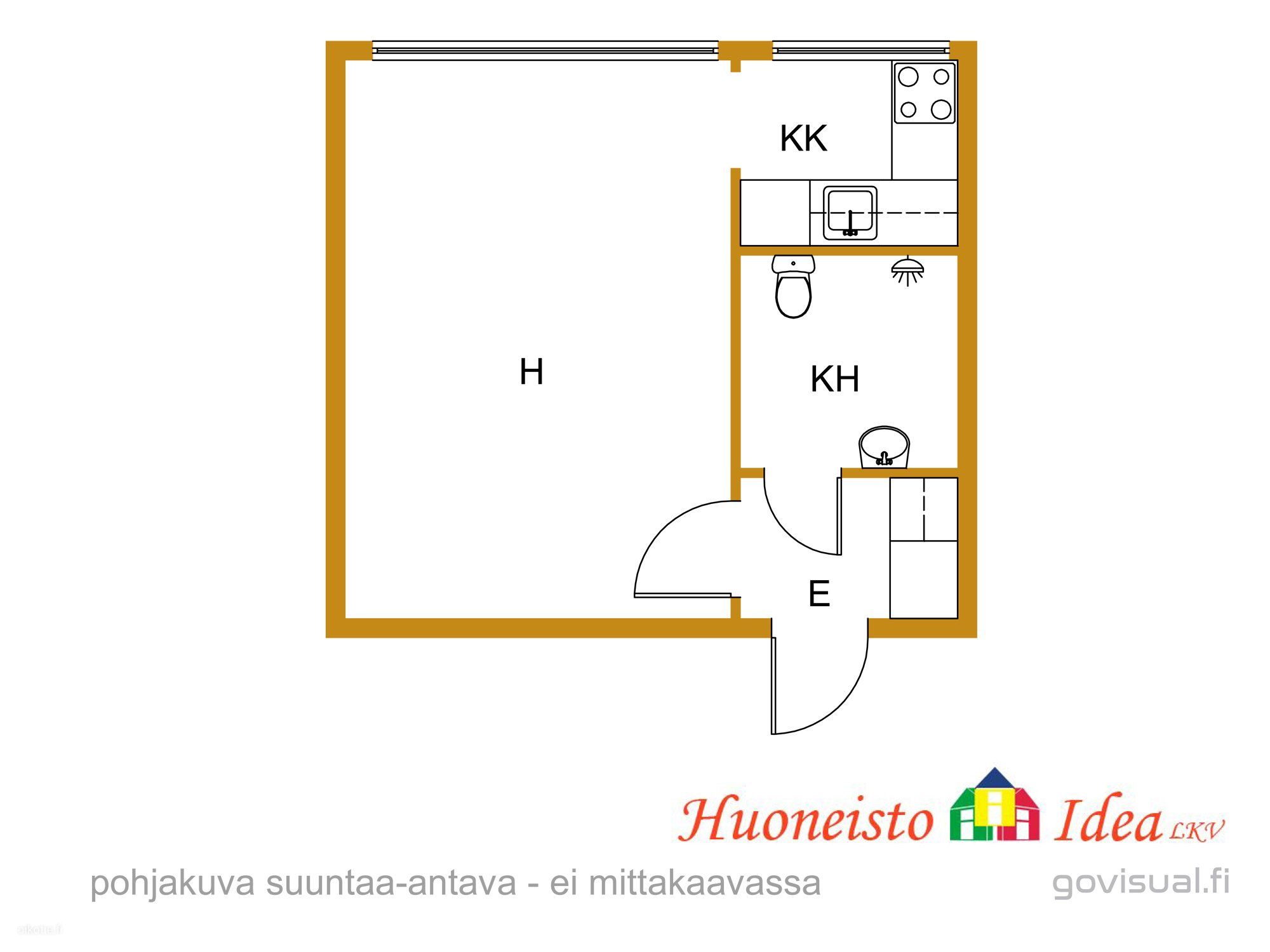 Kerrostalo, 1h+kk+kh, 24 m², Keskusta - Näkymä 2