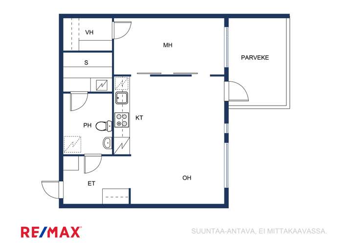 Kerrostalo, 2h+kt+s, 48 m², Pajala – pohled 2