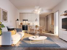 Visualisointi kodista (2h+kt, 40,5 m²)
