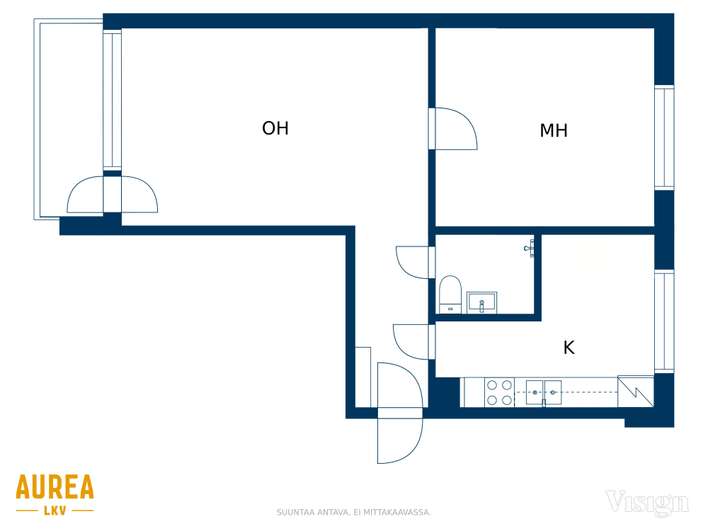 Kerrostalo, 2h, k, 57 m², Kaukovainio - Näkymä 2