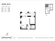 Asunto A01 2h+kt, 43,0 m2, pohjakuva