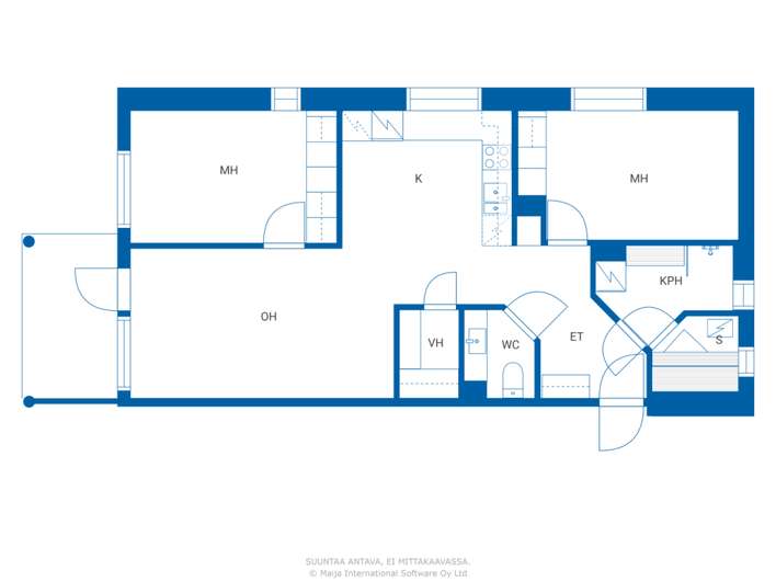 Muu, 3h,k,kph,s,wc,vh,lasitettu parv,autokatos, 68 m², Koivuharju - Näkymä 2