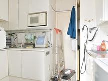 Keittiö, josta myös sisäänkäynti mahdollisuus