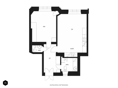 Kerrostalo, 2h, avok, 2kph/wc, 57 m², Siltasaari - View 2
