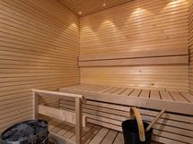 Lasiseinäinen sauna