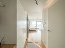 Eteisessä ja asuinhuoneessa paljon säilytystilaa.