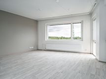 B61 asuinhuone eteisestä ikkunaseinän suuntaan