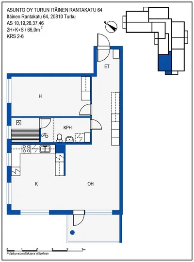Kerrostalo, 2H+K+S, 66 m², Martti - Näkymä 3