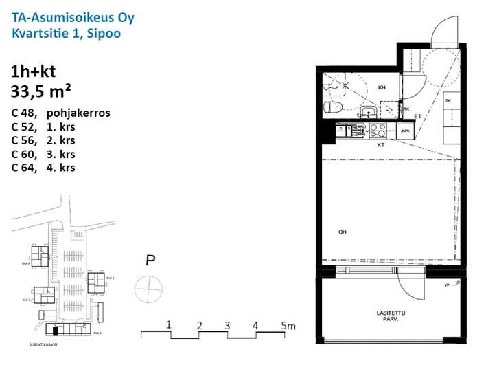 Kerrostalo, 1h+kt, 33,5 m², Söderkulla - Näkymä 2