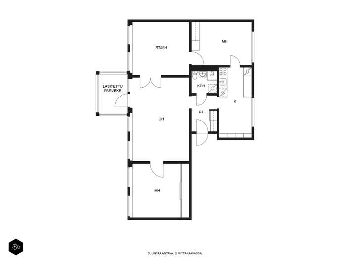 Kerrostalo, 4h, k, kph (Yj: 4h+k+kh), 79 m², Munkkivuori - Näkymä 2