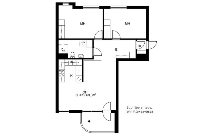 Kerrostalo, 3h+k, 69 m², Matinkylä - Näkymä 2