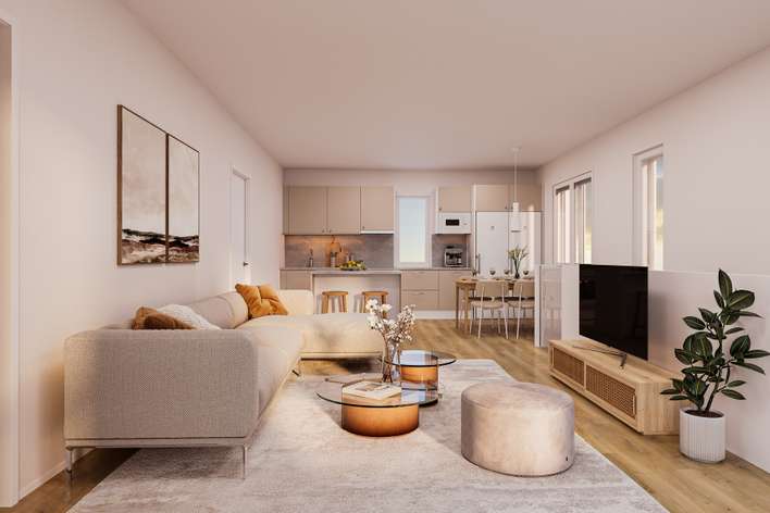 Rivitalo,  3h+kt+s+ak+ap, 86/95 m², Hiukkavaara, Oulu