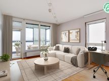 Järvinäkymä aukeaa jo olohuoneesta